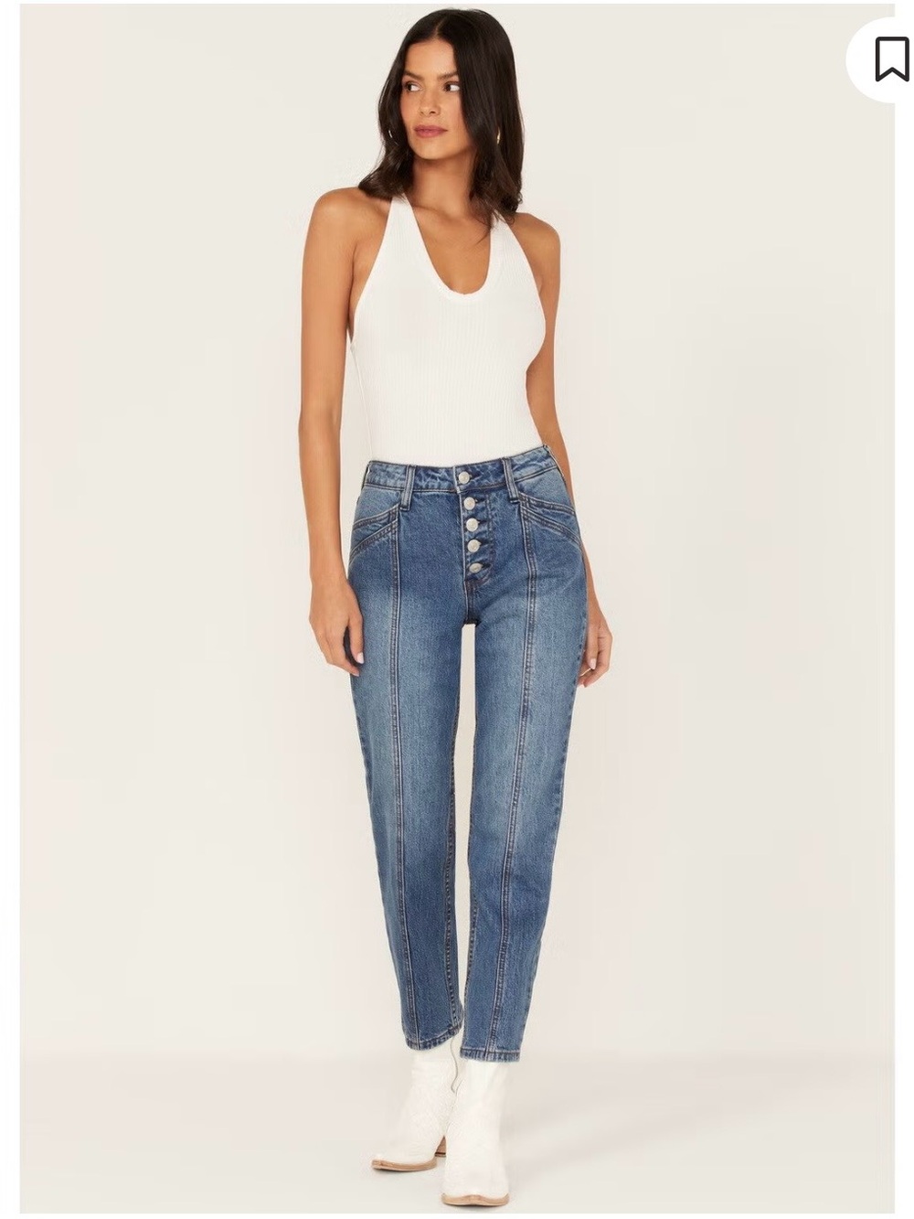 Cleo + Wolf High-Rise Button-Front Women's straight leg Jeans size 25